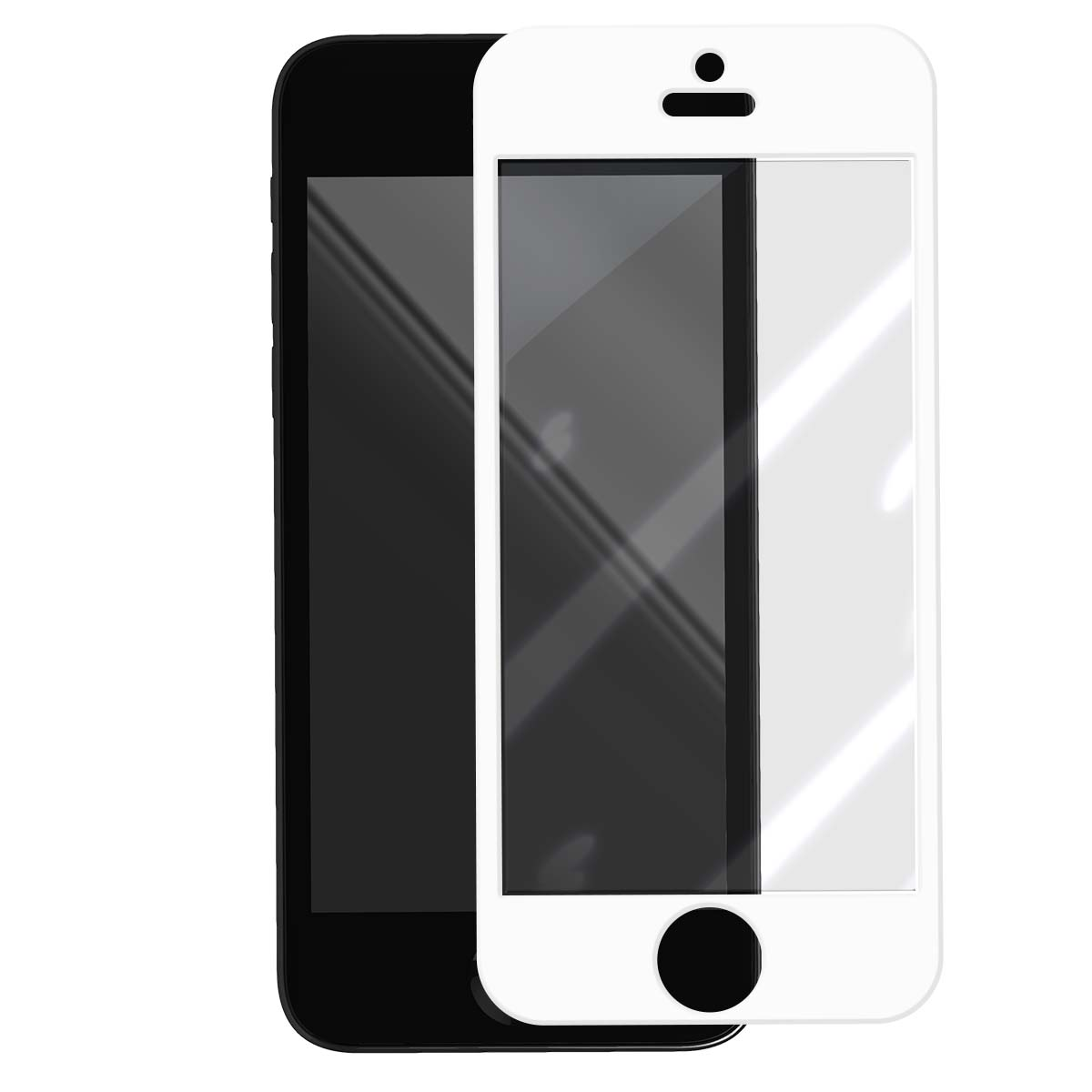 Uno smartphone nero con una pellicola protettiva bianca parzialmente rimossa.