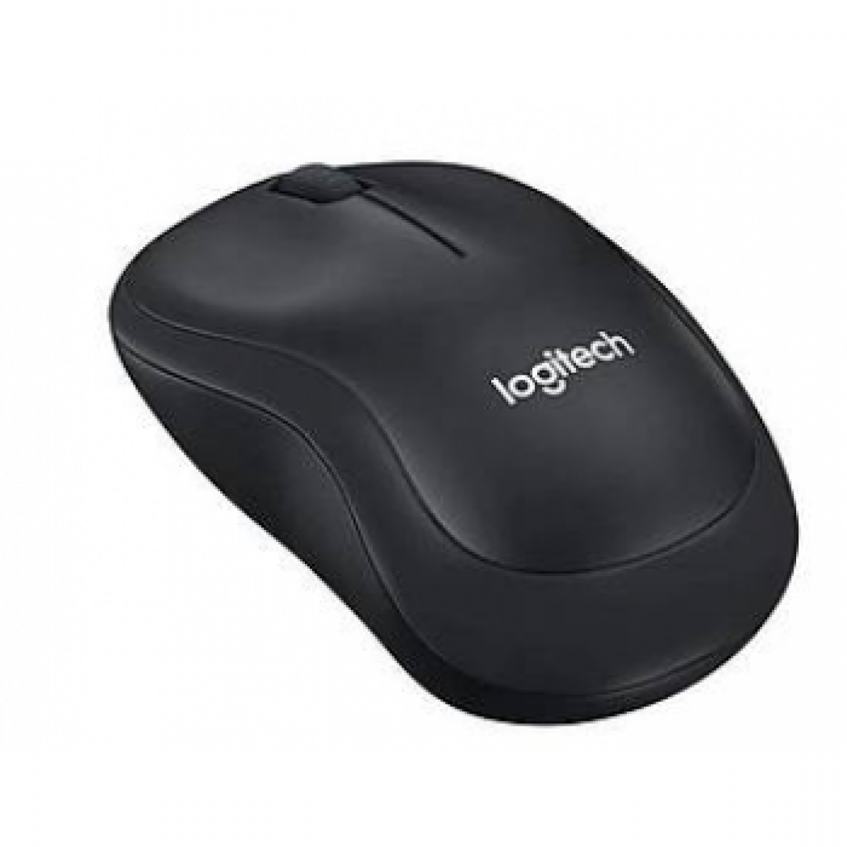 Beyaz arka planda siyah kablosuz Logitech bilgisayar faresi.