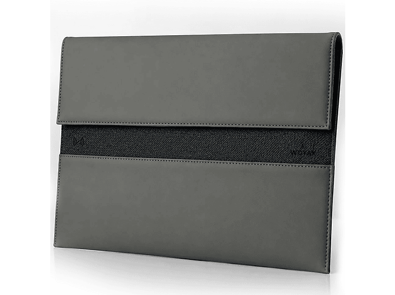 WOYAX NFC Özellikli Silikon Süet MacBook Kılıfı iPad Tablet Su Geçirmez 16 inç Laptop Çantası Gri