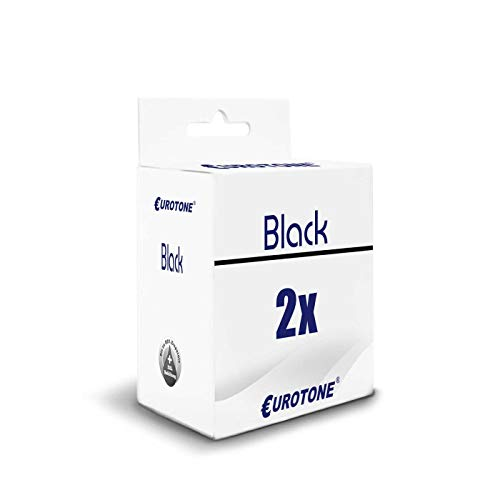 Weiße Eurotone Druckerpatronen-Schachtel mit blauer Aufschrift Black 2x auf weißem Hintergrund.