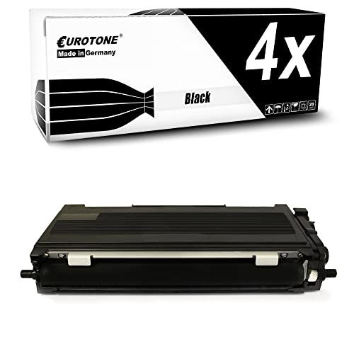 Eine schwarze Tonerkassette und die dazugehörige Verpackung mit der Aufschrift '4x Black'.