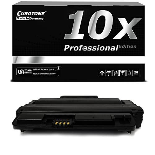 Eine schwarze Tonerkartueche und ihre Verpackungsschachtel mit der Aufschrift 10x Professional Edition.