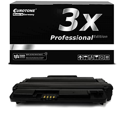Eurotone-Tonerbox-Verpackung und eine schwarze Tonerkartusche.