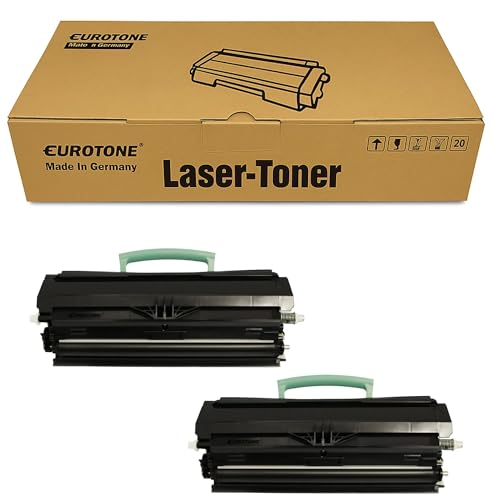 Eurotone Lasertoner-Kartons mit zwei schwarzen Tonerkartuschen mit grünen Griffen vorne.