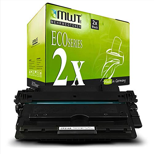 Eine schwarze Tonerkassette liegt vor einer grünen Verpackungsbox mit der Aufschrift ECO Series 2x.