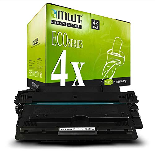 Eine schwarze Tonerpatrone liegt vor einer grünen Eco-Series Verpackung mit weißer Aufschrift.