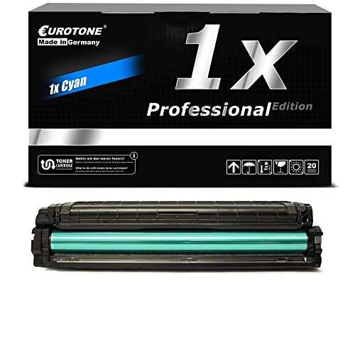 Eine schwarze Eurotone Tonerbox mit Cyan-Kartusche und 1x Professional Edition Text.