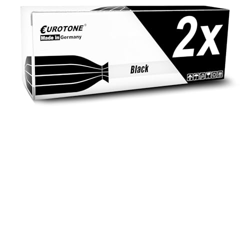 Eurotone-Verpackung für schwarze Tonerkartuschen mit der Aufschrift 2x Black vor weißem Hintergrund.