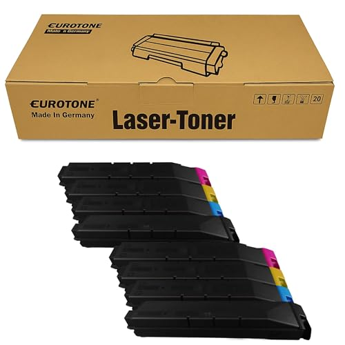 Braune Eurotone Lasertoner Box mit mehreren schwarzen Tonerpatronen.