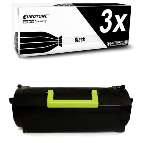 Eurotone-Tonerkartusche in Schwarz mit Box, mit einem leuchtend grünen Griff.
