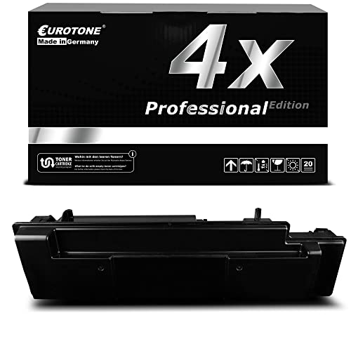Eine schwarze Tonerbox von Eurotone mit Aufschrift und eine passende Tonerkassette.