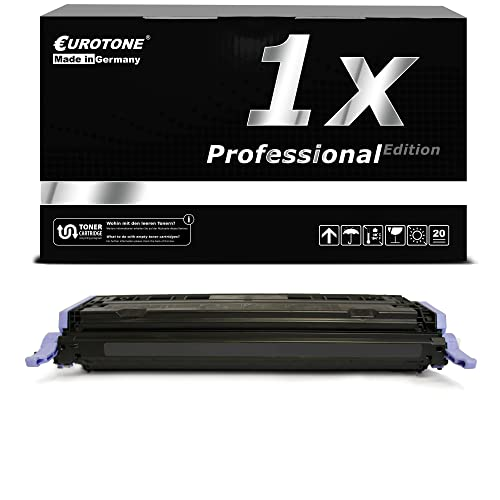 Schwarze Eurotone Toner-Verpackung und eine einzelne schwarze Tonerkartusche.
