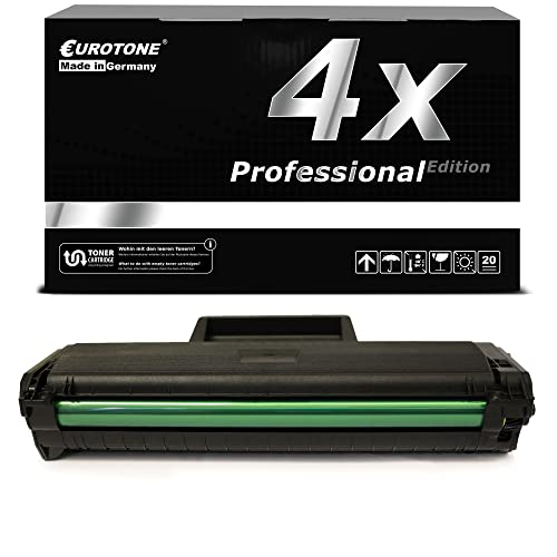 Eine schwarze Eurotone Tonerbox mit der Aufschrift 4x Professional Edition und eine einzelne Tonerkartusche.