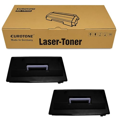 Eine braune Eurotone Laser-Toner Box und zwei schwarze Tonerpatronen.