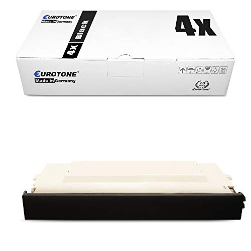Eine weiße Eurotone-Schachtel mit schwarzer Aufschrift und ein dazugehöriger Toner auf weißem Hintergrund.