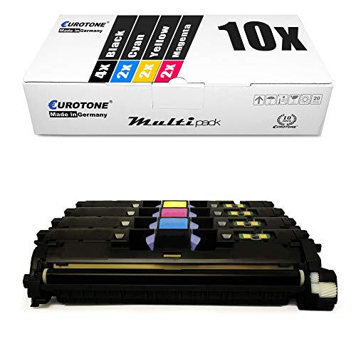 Eurotone Multipack mit 10 Tintenpatronen und Verpackung auf weißem Grund.