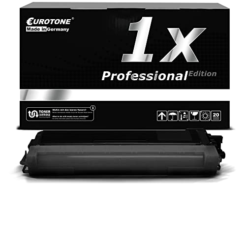 Eine schwarze Tonerpatrone und ihre Verpackung mit Aufschrift Eurotone Professional Edition.