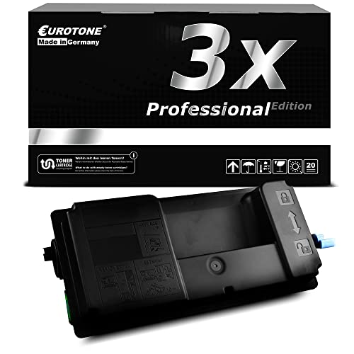 Eine schwarze Eurotone-Tonerkassette vor der passenden 3x Professional Edition-Kartonverpackung.