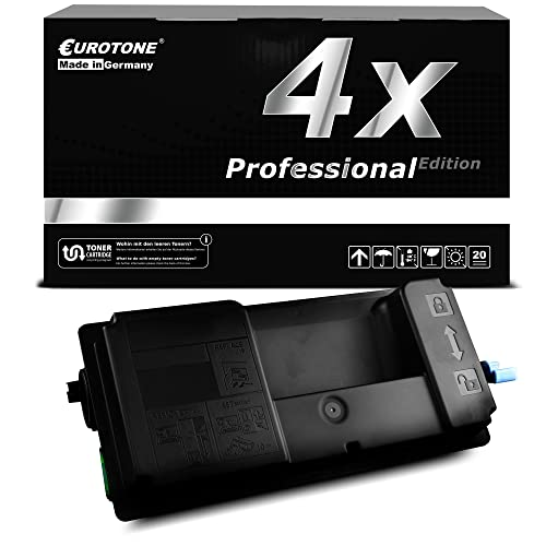 Eine schwarze Eurotone-Tonerpatrone in Professional Edition vor einer Verpackungsbox.