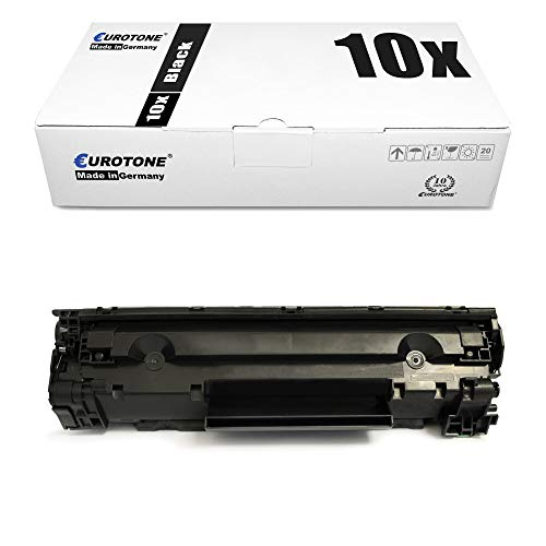 Eine weiße Eurotone-Box mit der Aufschrift '10x Black' und eine schwarze Tonerkassette.