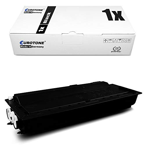 Eine schwarze Tonerkassette vor einer weißen Eurotone-Verpackung.