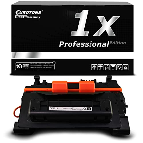 Eurotone-Tonerkassette CF281A vor schwarzer Produktverpackung.