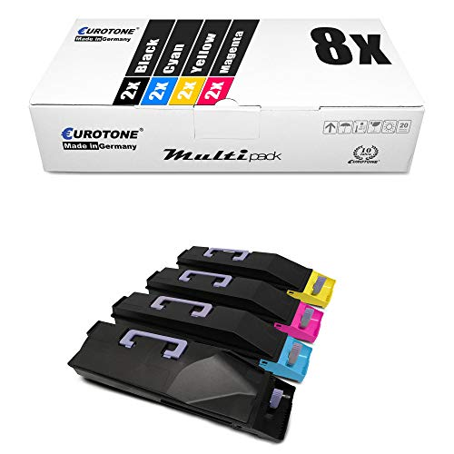 Eurotone Multipack mit einer Box und vier bunten Tonerkartuschen.