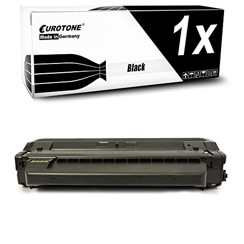 Eurotone Schwarz Toner und Verpackungskarton auf weißem Hintergrund.