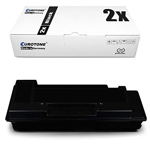 Eine weiße Eurotone-Verpackungsbox mit der Aufschrift 2x Black über einer schwarzen Druckerpatrone.