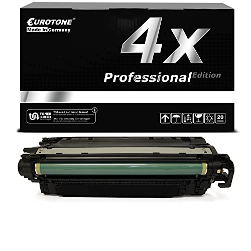 Ein schwarzer Eurotone Toner und die dazugehörige Produktverpackung auf weißem Hintergrund.