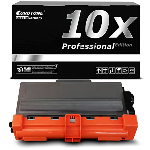 Eurotone Tonerpatrone vor schwarzer Produktverpackung mit der Aufschrift 10x Professional Edition.