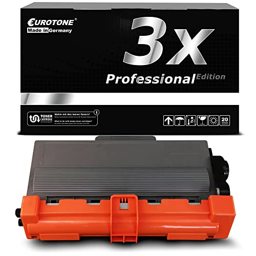 Eine Eurotone Toner-Patrone vor einer schwarzen Box mit Aufschrift 3x Professional Edition.