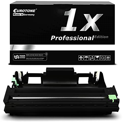 Schwarze Tonerkassette vor einer Eurotone-Verpackung mit der Aufschrift 1x Professional Edition.