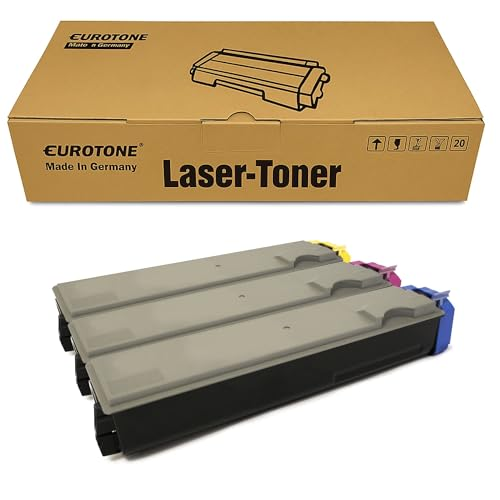 Eurotone Lasertoner in brauner Schachtel mit drei Tonerkartuschen.