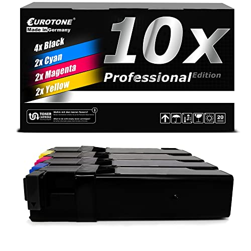 Eine schwarze Schachtel mit der Aufschrift 10x Professional Edition und Eurotone-Marke zeigt vorne vier Tintenpatronen.