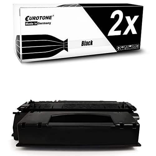 Schwarze Tonerpatrone und Eurotone Verpackung mit 2x Aufschrift.