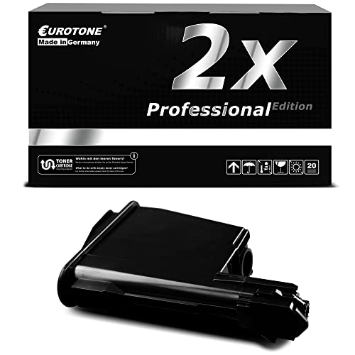 Schwarze Eurotone Toner-Kassette vor einer Produktverpackung.
