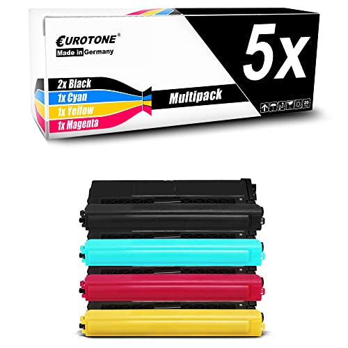 Eurotone Multipack mit 5 Druckerpatronen: zwei schwarze, eine cyan, eine gelbe und eine magenta.