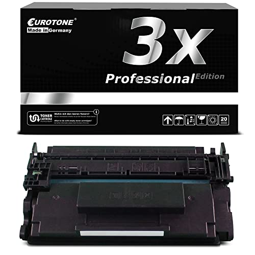 Schwarze Eurotone Toner-Cartridge vor einer Box mit der Aufschrift 3x Professional Edition.