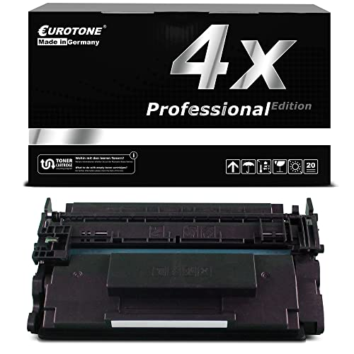 Schwarze Eurotone Toner-Patrone vor einer schwarz-weißen Verpackung mit Aufschrift.