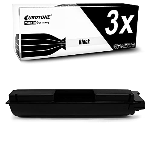 Eine schwarze Tonerkassette und die dazugehörige Markenverpackung mit Aufschrift 3x Black.