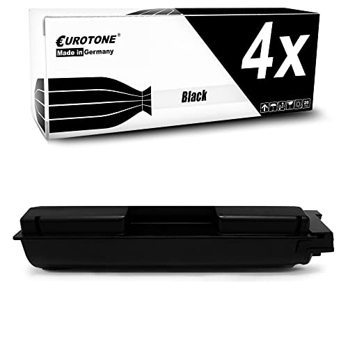 Eurotone schwarze Tonerkartusche und Verpackung mit Aufschrift 4x.