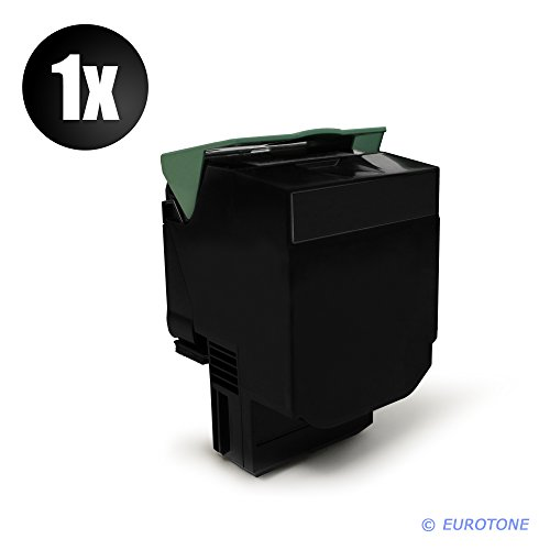 Eine schwarze Tonerkassette mit grünem Schutzdeckel und einem 1x-Symbol in der Ecke.