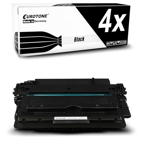 Eurotone Schwarz Toner-Kassette und Verpackungskarton mit Aufschrift 4x.