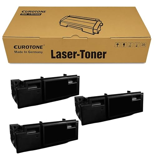 Eurotone Lasertoner-Schachtel mit drei schwarzen Tonerkartuschen darunter.