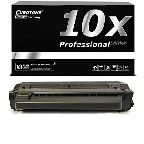 Schwarze Tonerpatrone vor einer Eurotone Professional Edition Box.