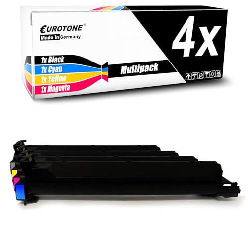 Eurotone 4x Multipack Druckerpatronen Verpackung und vier schwarze Tonerkartuschen.