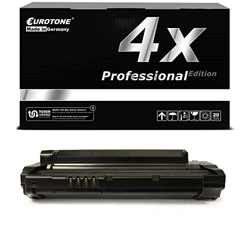 Schwarze Tonerpatrone und Verpackungskarton mit Aufschrift '4x Professional Edition'.