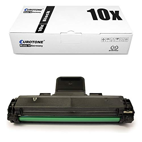 Eine Eurotone Druckerpatrone mit weißer Verpackungsschachtel und schwarzem Toner.