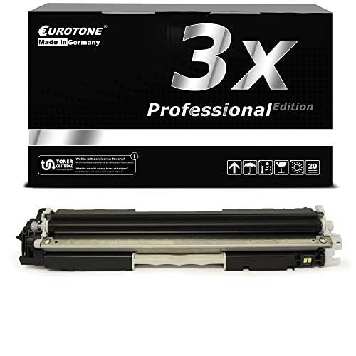 Eine schwarze Eurotone Tonerbox mit drei Patronen und Aufschrift Professional Edition vor weißem Hintergrund.